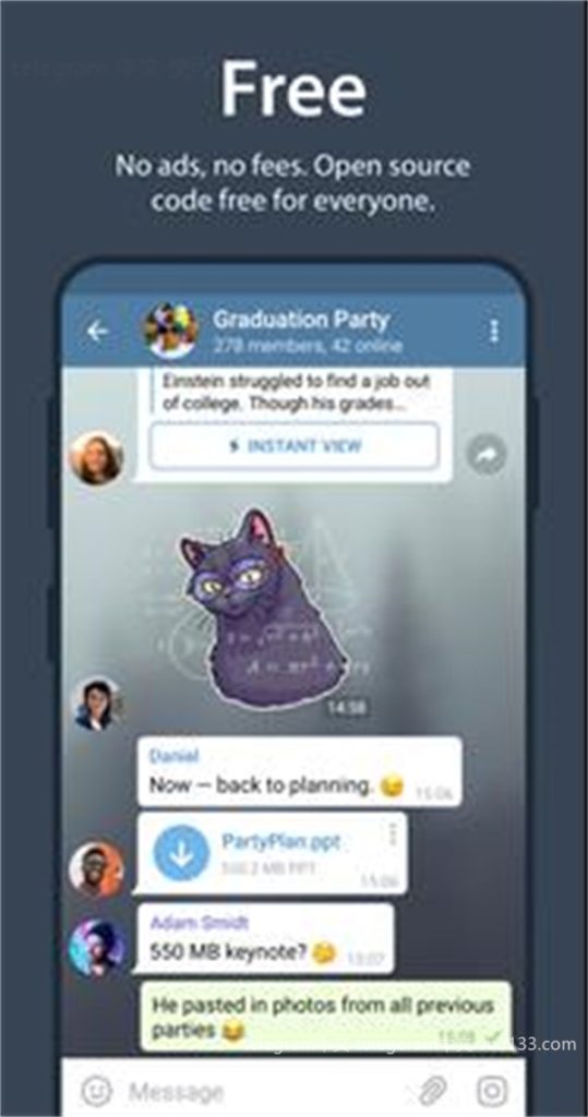 Telegram是一款功能多样的即时通讯应用，用户可以方便地发送和接收信息、媒体文件以及群组消息等，带来便捷的社交体验。